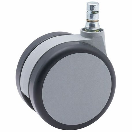 Master Caster Gemini Heavy-Duty Chair Mat Casters - 3" Diameter - 220 lb - Urethane - Black, Gray - 5 / Set