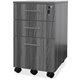 Mayline Medina Box/Box/File Mobile Pedestal - 18" x 15.5" x 26.8" - 3 x Box, File Drawer(s) - Material: Steel - Finish: Gray, La