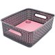 Advantus Plastic Weave Bins - 4.8" Height x 10.5" Width x 13.3" DepthDesktop - Secure Grip - Black - Plastic - 2 Each