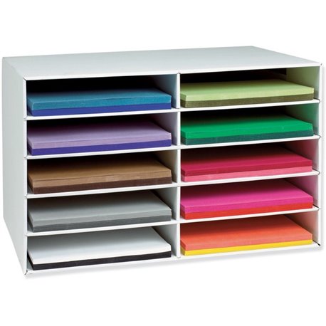 Classroom Keepers 12" x 18" Construction Paper Storage - 10 Compartment(s) - Compartment Size 3" x 12.25" x 18.25" - 16.9" Heigh