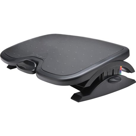 Safco RestEase Adjustable Footrest - 3.25" - 5" Adjustable Height - Black, Silver