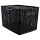 Advantus Plastic Weave Bin - Square - 13.5" Height x 10.5" Width x 8.8" Depth - Plastic - Black - 2 Each