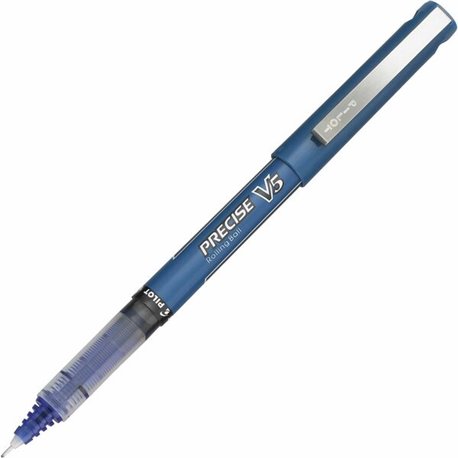 Pilot Precise V5 Extra-Fine Premium Capped Rolling Ball Pens - Extra Fine Pen Point - 0.5 mm Pen Point Size - Blue - Blue Plasti