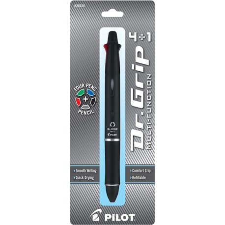 Pilot Dr. Grip Multi 4Plus1 Retractable Pen/Pencil - Fine Pen Point - 0.7 mm Pen Point Size - 2HB Pencil Grade - 0.5 mm Lead Siz