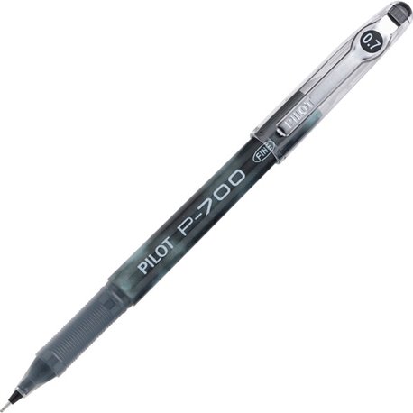 Pilot Precise P-700 Precision Point Fine Capped Gel Rolling Ball Pens - Fine Pen Point - 0.7 mm Pen Point Size - Black Gel-based