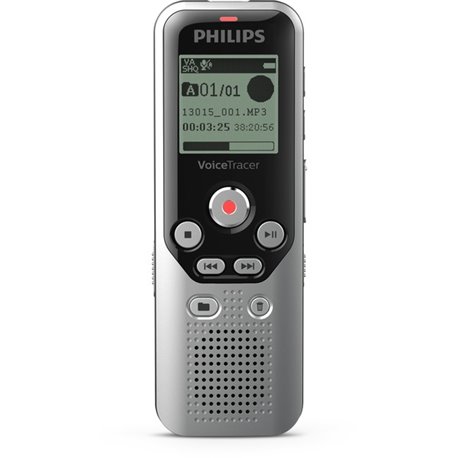 Philips Voice Tracer Audio Recorder DVT1250 - 8 GBmicroSD, SD Supported - 1.3" LCD - WAV - Headphone - 583 HourspeaceRecording T