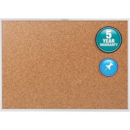 Quartet Classic Series Bulletin Board - 36" Height x 60" Width - Brown Natural Cork Surface - Heavy-gauge, Self-healing, Heavy D