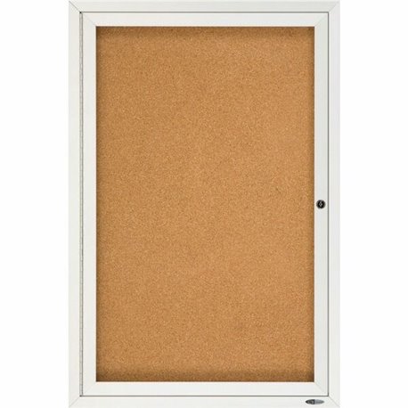 Quartet Enclosed Bulletin Board for Indoor Use - 36" Height x 24" Width - Brown Natural Cork Surface - Hinged, Self-healing, Sha