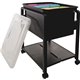 Advantus Folding Mobile Filing Cart - x 14.5" Width x 13.5" Depth x 18.5" Height - Clear, Black - 1 Each