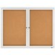 Quartet Enclosed Bulletin Board for Indoor Use - 36" Height x 48" Width - Brown Natural Cork Surface - Hinged, Self-healing, Sha