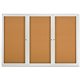 Quartet Enclosed Bulletin Board for Indoor Use - 48" Height x 72" Width - Brown Natural Cork Surface - Hinged, Self-healing, Sha