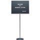 Quartet Single-Pedestal Letter Board - 16" Height x 20" Width - Solid Black Surface - Magnetic, Adjustable Pedestal, Sturdy - Gr