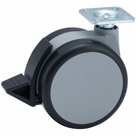 Master Caster Gemini Heavy-Duty Chair Mat Casters - 3" Diameter - 220 lb - Urethane - Gray, Black - 4 / Set