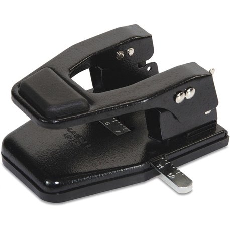 Master MP250 Hole Punch - 2 Punch Head(s) - 40 Sheet of 20lb Paper - 9/32" Punch Size - Round Shape - 13.8" x 12.5" x 9.5" - Bla