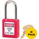 Master Lock Danger Red Safety Padlock - 0.25" Shackle Diameter - Red - 6 / Pack