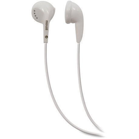 Maxell EB-95 White Earbuds - Stereo - White - Wired - Earbud - Binaural - Outer-ear - 1