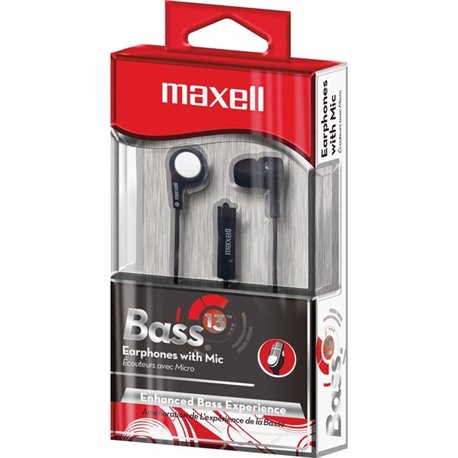 Maxell B-13 199621 Earset - Wired - Earbud - Black