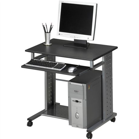 Mayline Mobile Workstation - Rectangle Top - 29.75" Height x 29.75" Width x 23.50" Depth - Assembly Required - Charcoal Black - 