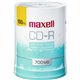 Maxell CD Recordable Media - CD-R - 48x - 700 MB - 100 Pack Spindle - White - 120mm - Single-layer Layers - Printable - Inkjet, 