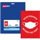 Avery Surface Safe MASK REQUIRED Wall Decals - 5 / Pack - Mask Required Beyond This Point Print/Message - 7" Width x 10" Height 