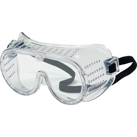 Crews Economy Safety Goggles - Flying Particle, Impact, Debris, Ultraviolet Protection - Polyvinyl Chloride (PVC) - Clear - 1 Ea