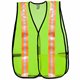 MCR Safety Mesh General Purpose Safety Vest - Visibility Protection - Mesh - Lime - Reflective Strip, Lightweight - 1 Each