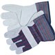 MCR Safety Leather Palm Economy Safety Gloves - Large Size - Blue - For Assembling, Construction, Landscape - 2 / Pair