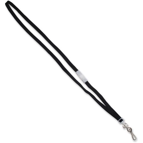 Advantus 36" Deluxe Breakaway Neck Lanyard with J-Hook - 24 / Box - 36" Length - Black - Nylon, Metal