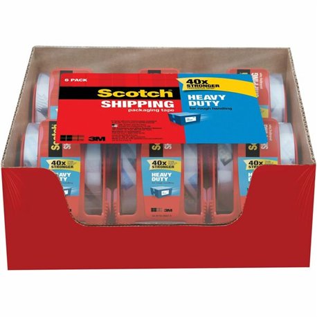 Scotch Heavy-Duty Shipping / Packaging Tape - 22.20 yd Length x 1.88" Width - 3.1 mil Thickness - 1.50" Core - Synthetic Rubber 