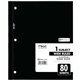 Mead 05222 1-Subject Wireless Notebook - 80 Sheets - Ruled Margin - 8" x 10 1/2" - White Paper - Green, Blue, Red, Light Blue Co