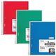 Mead 5-subject Spiral Notebook - 180 Sheets - Wire Bound - College Ruled - 7 1/2" x 10 1/2" - White Paper - Blue, Green, Red Cov