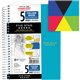 Five Star 5-Subject Notebook - Wire Bound - College Ruled - 6" x 9 1/2" - White Paper - Plastic Cover - Pocket Divider, Perforat