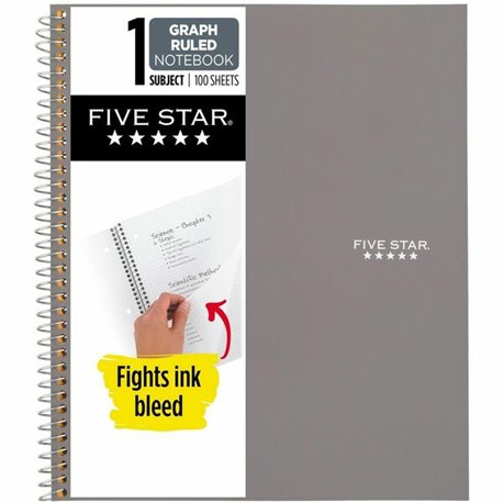 Mead 1-subject Graph Ruled Notebook - Letter-size - 100 Sheets - Wire Bound - Quad Ruled - Letter - 8 1/2" x 11" - White Paper -