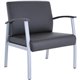 Lorell Healthcare Reception Big & Tall Antimicrobial Guest Chair - Vinyl Seat - Vinyl Back - Powder Coated Silver Steel Frame - 