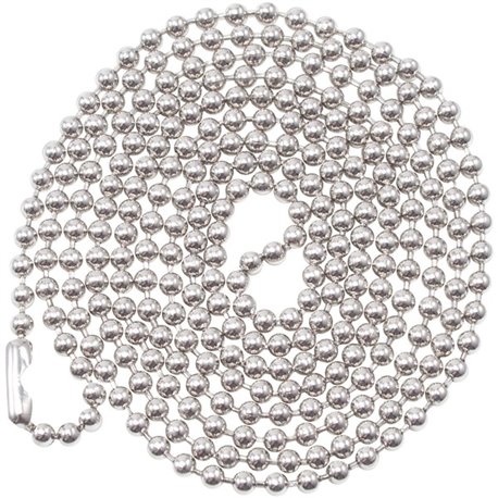 Advantus 36" ID Badge Chain - 36" - 100/Box - Nickel Plated - Metallic