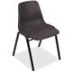 Lorell Molded Stacking Chairs - Black Polypropylene Seat - Black Polypropylene Back - Black, Powder Coated Metal Frame - Arched 
