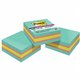 Post-it Super Sticky Notes Cube - 3" x 3" - Square - Aqua Splash, Sunnyside, Power Pink - 3 / Pack