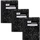 Mead College Ruled Comp Book - 100 Sheets - Sewn - 9 3/4" x 7 1/2" - 9" x 7" x 0.5" - White Paper - Black Marble Cover - Multipl