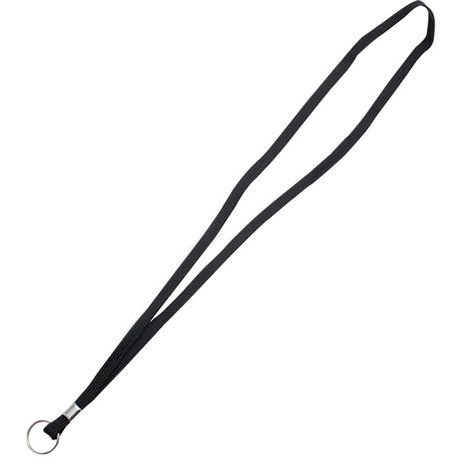 Advantus 36" Deluxe Lanyard with Key Ring - 24 / Box - Ring Attachment - 36" Length - Black - Nylon, Cotton