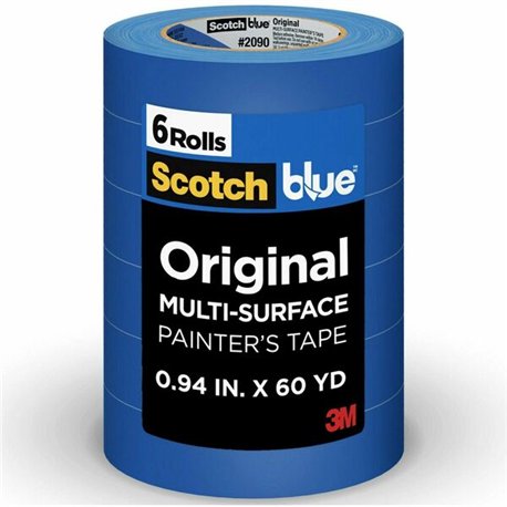 ScotchBlue Multi-Surface Painter's Tape - 60 yd Length x 0.94" Width - Paper - 6 / Pack - Blue