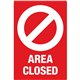 Avery Surface Safe AREA CLOSED Table/Chair Decals - 10 / Pack - Area Closed Print/Message - 4" Width x 6" Height - Rectangular S