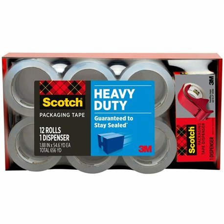 Scotch Heavy-Duty Shipping/Packaging Tape - 54.60 yd Length x 1.88" Width - 3.1 mil Thickness - 3" Core - Synthetic Rubber Resin