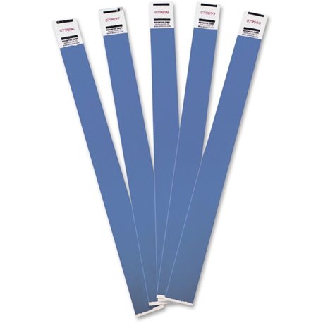 Advantus Tyvek Wristbands - 3/4" Width x 10" Length - Rectangle - Blue - Tyvek - 100 / Pack - Adhesive Closure