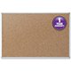 Mead Classic Cork Bulletin Board - 24" Height x 36" Width - Natural Cork Surface - Self-healing - Silver Aluminum Frame - 1 Each