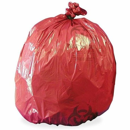 Medegen MHMS Red Biohazard Infectious Waste Liners - 7 to 10 gallons - 24" Width x 24" Length x 1.2mil Thickness - Red - 50 / Bo