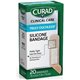 Curad Silicone Flexible Fabric Bandages - 3" x 0.75" - 20/Box - Beige - Silicone, Fabric