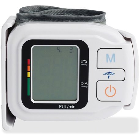 Medline Digital Wrist Plus Blood Pressure Monitor - For Pulse Rate, Blood Pressure - Built-in Memory, Date Function, Latex-free,