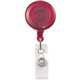 Advantus Translucent Retractable ID Card Reel with Snaps - Nylon, Metal - 12 / Pack - Translucent Red