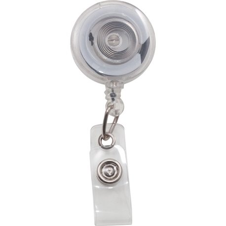 Advantus Translucent Retractable ID Card Reel with Snaps - Plastic, Nylon - 12 / Pack - Translucent