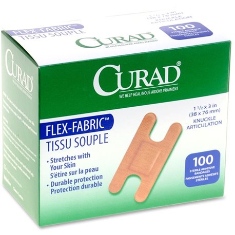 Medline Woven Adhesive Bandages - 1.50" x 3" - 100/Box - Tan